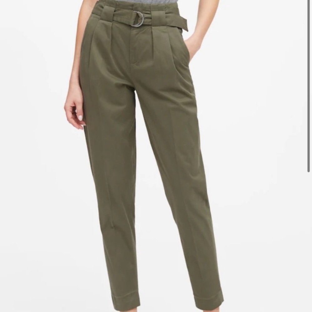 BANANA REPUBLIC, High-Rise Pant, Green, Size 10